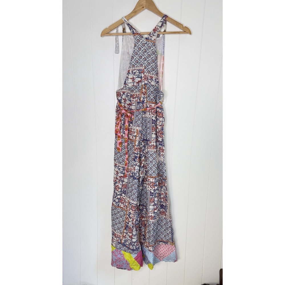 Anthropologie LET ME BE Patchwork Printed Overalls Size Small FLAW - Picture 7 of 10